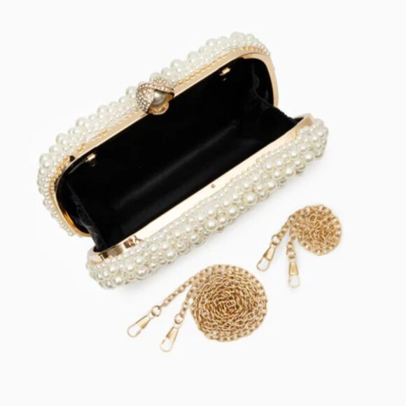 Verano Hill Chantal Pearl Clutch Evening Bag NEW with chain & dust bag - Picture 2 of 9
